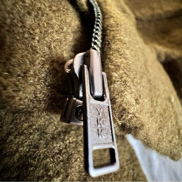 Wool Ruffle Cardigan Petites Small Olive Zipper LOFT Sweater Jacket - Picture 8 of 16